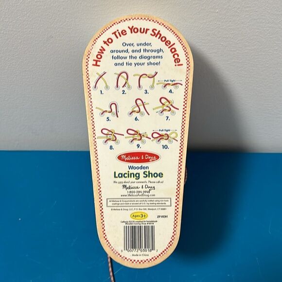 Melissa and Doug Wooden Shoe Lace Toy/Educational - Picture 5 of 5